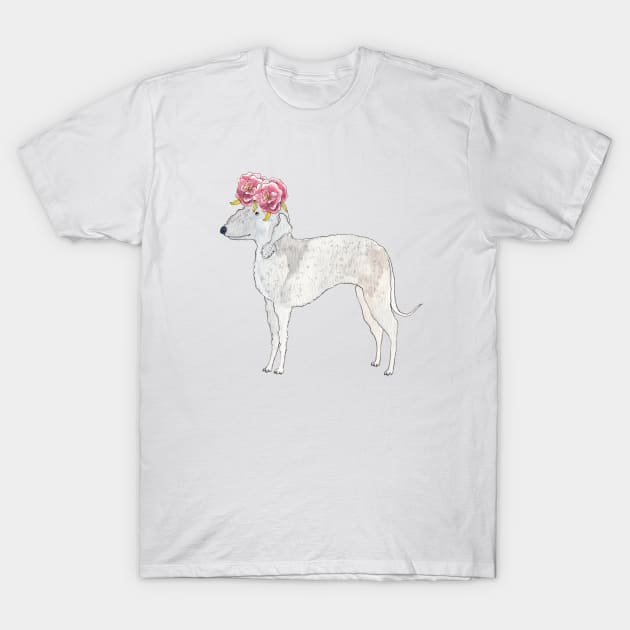 Bedlington terrier with roses T-Shirt by doggyshop